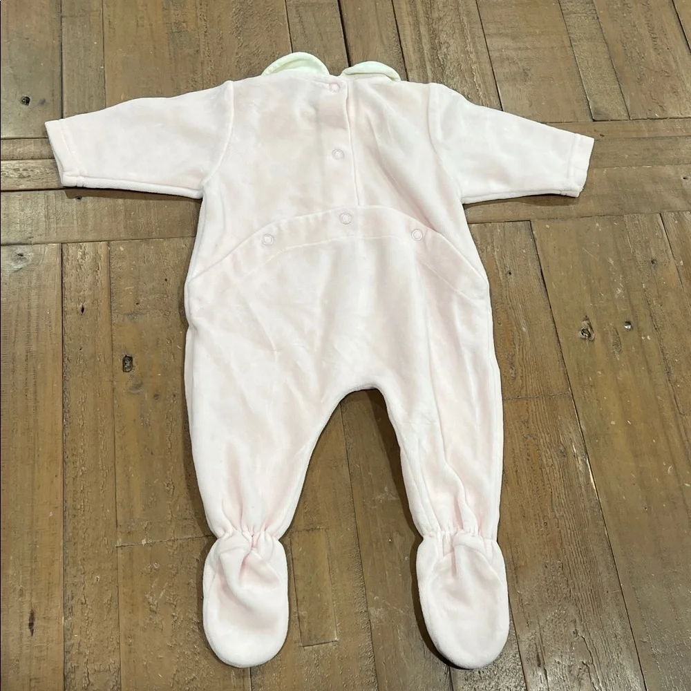 Pili carrera Spanish vintage pink velour teddy bear romper newborn 80’s 90’s